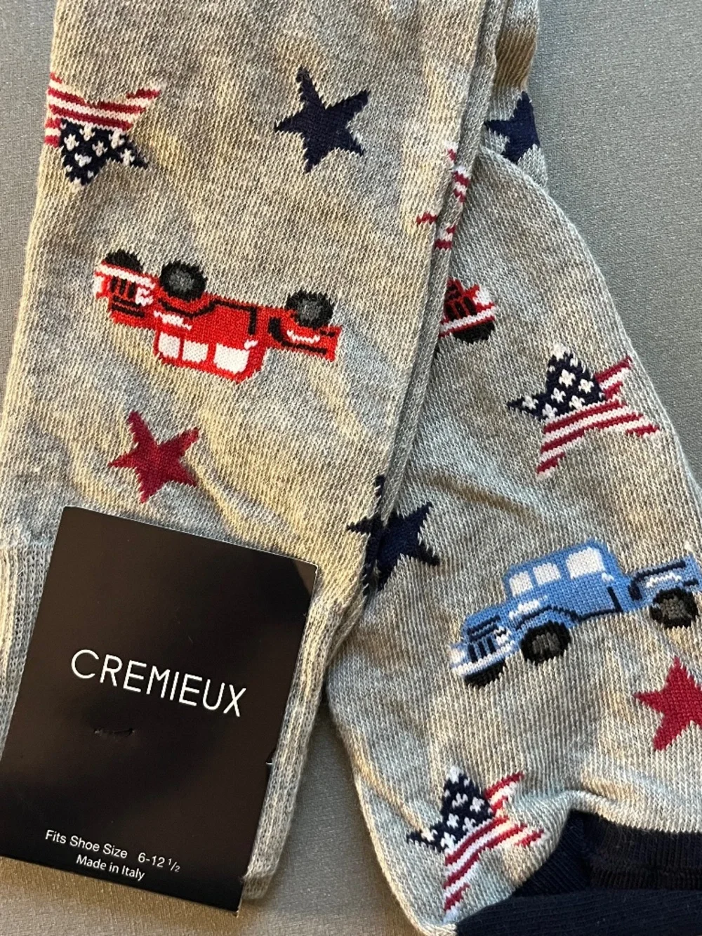 Daniel Cremieux Stars, Stripes and Pickup Trucks Socks Sz 6 to 12.5 NWT